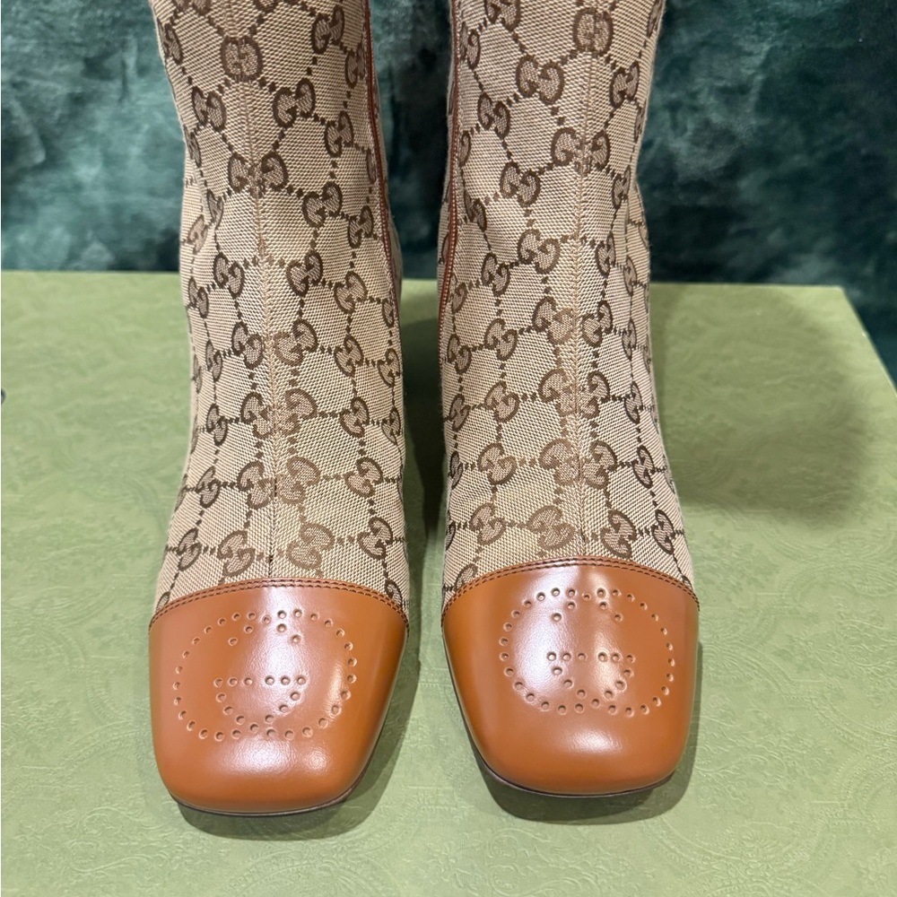 Gucci Ellis GG-Monogram Canvas Knee-High Boots - Picture 2 of 8